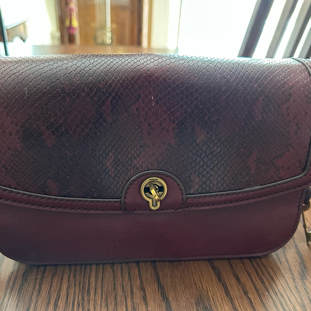Fossil Burgundy Crossbody Bag